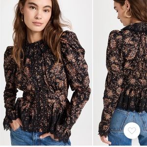 Ulla Johnson Brigitte Top, Minuit, Size 0